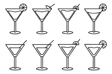 Cosmopolitan line art illustration for modern design projects (1)