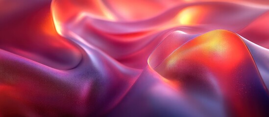 Obraz premium Abstract silk fabric, red and purple hues, flowing waves, background blur, design texture