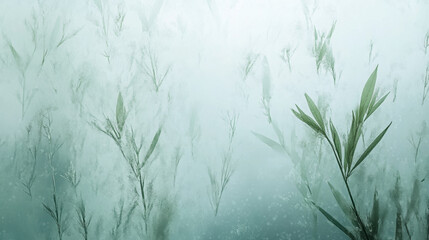 Foggy Scene with Plants