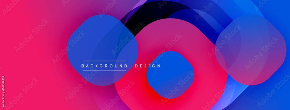 Poster Abstract background with layered translucent gradient shapes