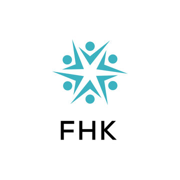FHK letter logo design on white background.