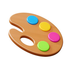 wooden palette with paints