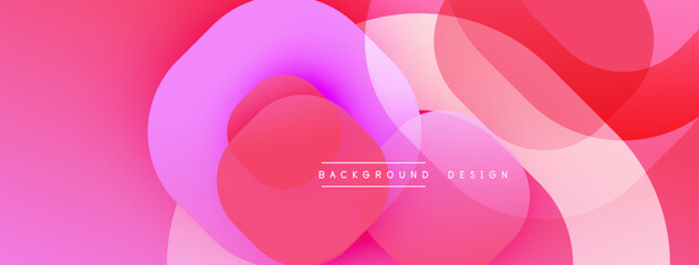 Circular abstract design with overlapping translucent circles and round shapes, blending gradients and smooth curves, creating depth, contrast, and a dynamic visual effect