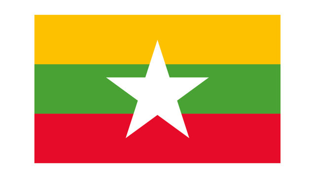 Myanmar Flag National Burma Country Republic of the Union of Myanmar