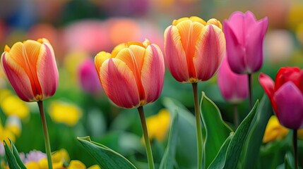 Spring Blossoms with Bright Flowers, Fresh Leaves, and Vibrant Colors " Perfect for Capturing the Beauty of Spring in Nature, with Floral Photography and the Renewal of Plant Life