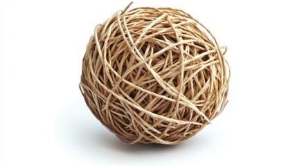 Obraz premium Close Up of a Ball of Twine on a White Background