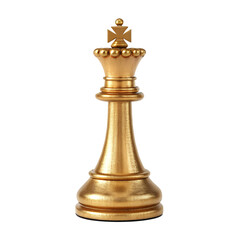 A Gold Chess Queen Piece Isolated on Gray Background  A 3D Render of a Luxurious Golden Chess Queen isolated on white or transparent background Generative AI