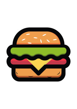 burger vector illustration, vector shape, fast food icon