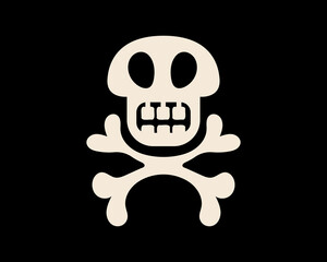 Pirate Skull. Cool Minimalist Pirate Design. Vector.