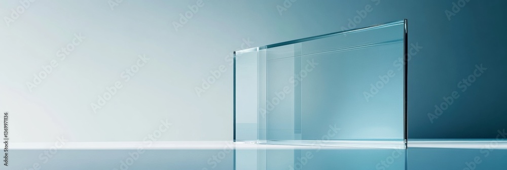 Leinwandbilder floating clear glass panels creating minimalist, futuristic architecture showcase soft glowing edges