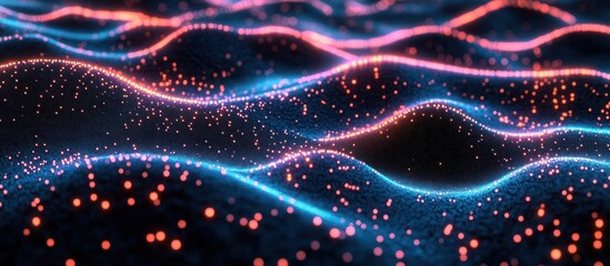 Obraz premium Abstract Waveform of Light Particles