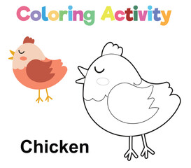 Easter coloring worksheet page. Educational printable coloring worksheet. Printable activity page for children 