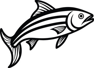Isolated vector cartoon fish illustration, marine life art