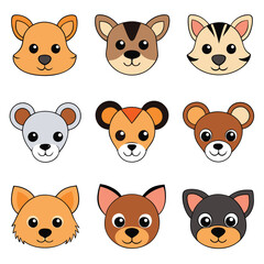 set of funny animals