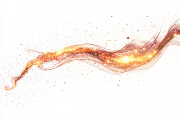 Powerful spellcasting burst with glowing trails of magic energy, white background