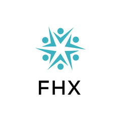 FHX letter logo design on white background.