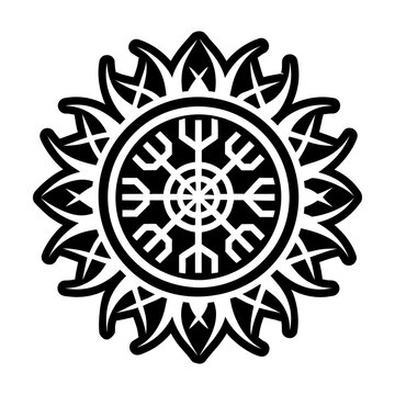 A filled style icon of dazhbog symbol