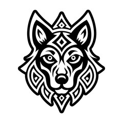 A filled style icon of dog tattoo