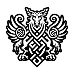 A solid style icon of griffin symbol