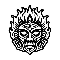 A solid style icon of slavic mask symbol