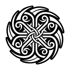 A solid style icon of wind swirl tattoo