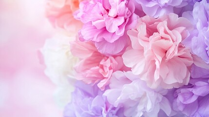 Obraz premium Soft Pastel Floral Background with Beautiful Blossoms and Petals