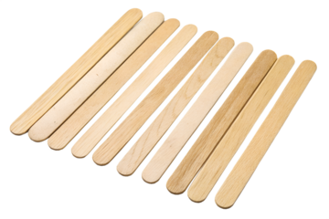 A Collection of Ten Light Brown Wooden Popsicle Sticks Arranged in an Overlapping Pattern on a Gray Background isolated on white or transparent background Generative AI
