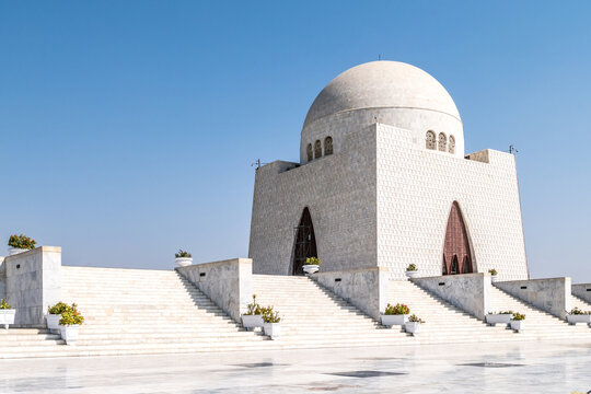 View at the Mazar-e-Quaid also known as Jinnah Mausoleum in Karachi - Pakistan