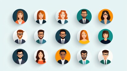 Fototapeta premium Diverse group professionals engaged in collaboration modern office digital bright environment eye-level view teamwork concept