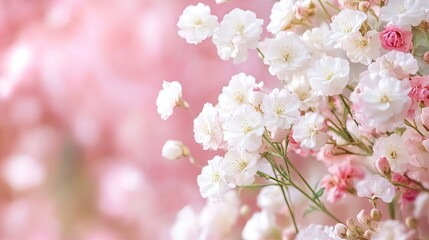 Fototapeta premium Delicate Blossom Display in Soft Pink and White Shades