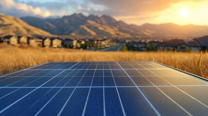 Renewable A community solar farm providing clean power to an entire neighborhood.