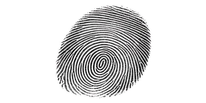 Detailed Black Fingerprint Isolated on White Background – High-Resolution PNG Image for Identification and Security Concepts