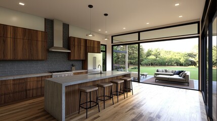 Modern Kitchen Interior with Open Space and Natural Light Details