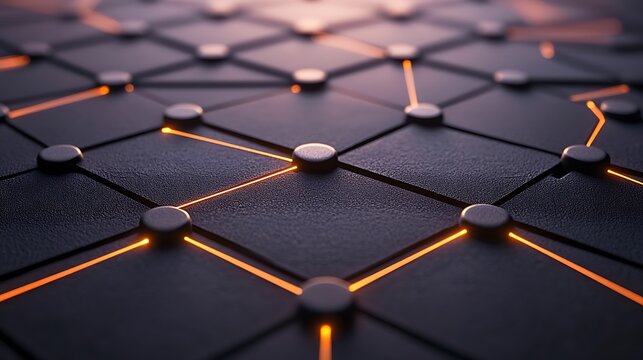 Abstract Network Pattern, Illuminated Grid