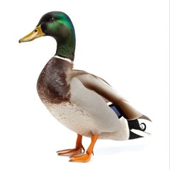 Obraz premium Mallard Duck Isolated on White Background