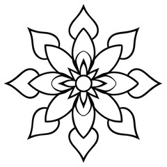 Black vector floral illustration of a lily, a decorative nature symbol