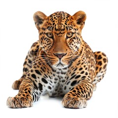 Obraz premium Leopard Isolated on White Background