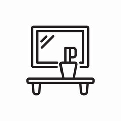 bathroom mirror icon vector sign