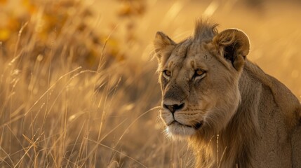 Fototapeta premium Lion Isolated on White Background