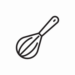 Whisk beating kitchen tool icon vector sign