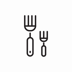 Dining utensils fork knife icon vector sign