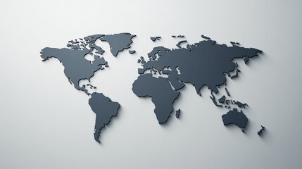 Naklejka premium Global map representation artistic display modern design neutral background top-down view geographical concept