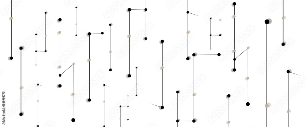 Poster abstract background with connected black dots and thin white lines.