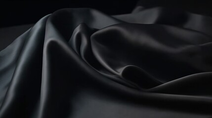 Obraz premium Luxurious Black Silk Drape Abstract Texture Background