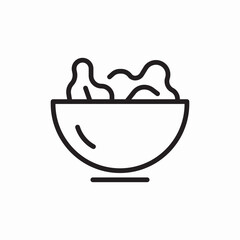 Salad bowl healthy food icon vector sign