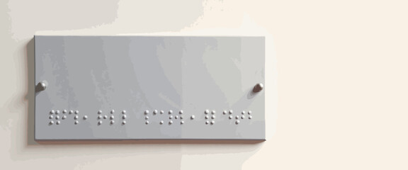 Tactile Braille sign for the visually impaired, museum accessibility
