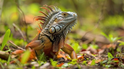 Obraz premium Iguana Isolated on White Background