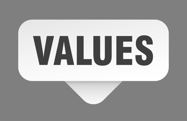 values sticker. values sign isolated on gray background