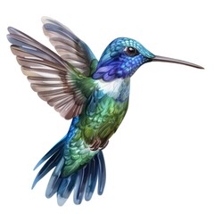 Obraz premium Hummingbird Isolated on White Background