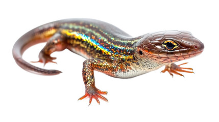 Fototapeta premium Vibrant anongsysamoud skink in a natural habitat colorful reptile photography nature close-up wildlife exploration